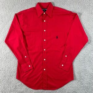 Polo Ralph Lauren Button Down Shirt Men's M (6) Red Cotton Pony Logo VTG NWT